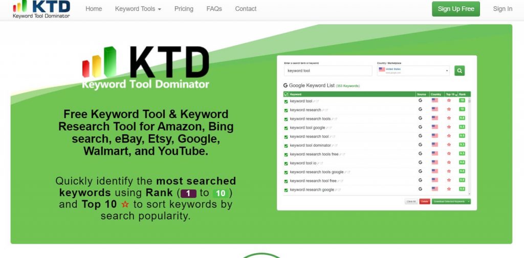 Keyword Tool Dominator Homepage